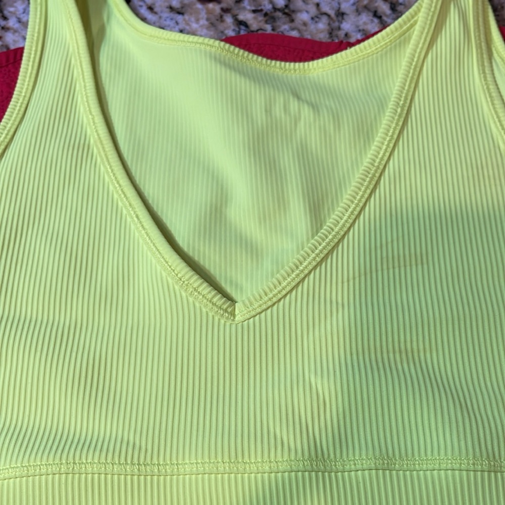 Size 10 neon yellow, Lululemon halter tank - Picture 2 of 6